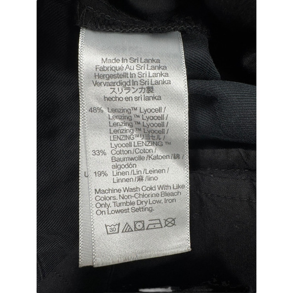 Madewell Slouchy Straight Pants Womens Size 6P Petite Black Linen Blend Trouser - Picture 10 of 11